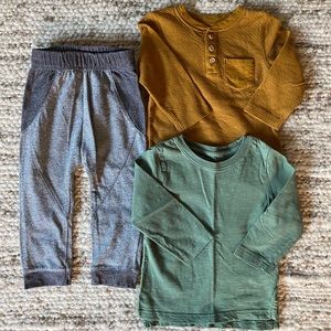Cat & Jack Pants and 2 LS Tees 18 m